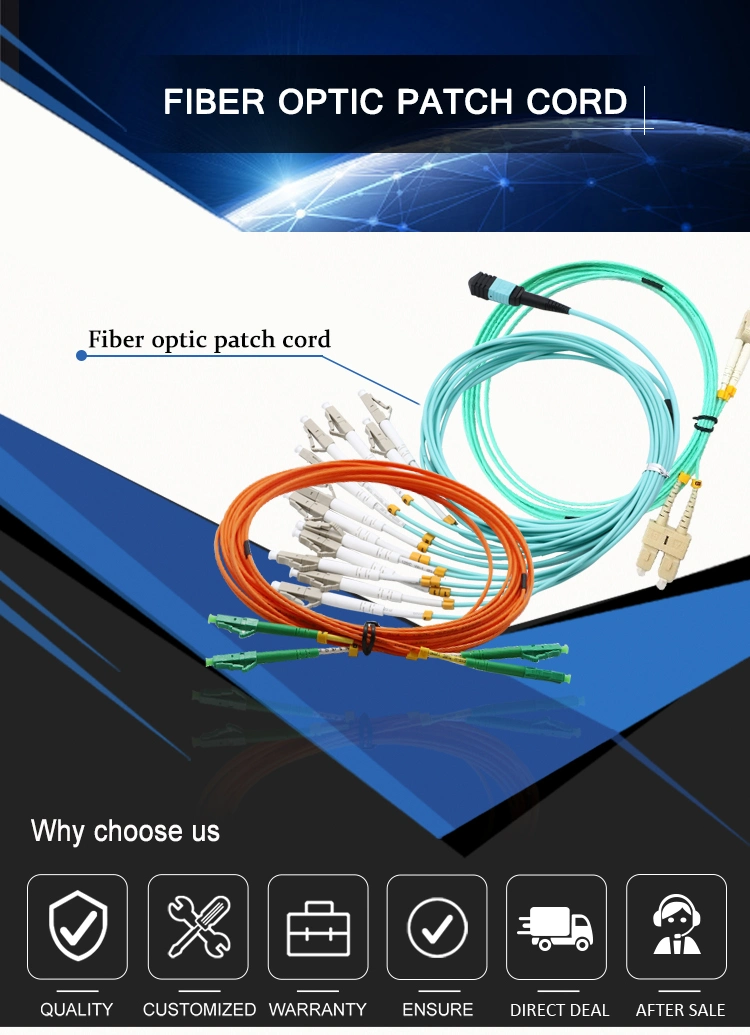 MPO to LC Om3 mm 12cores Fiber Optic Patch Cord