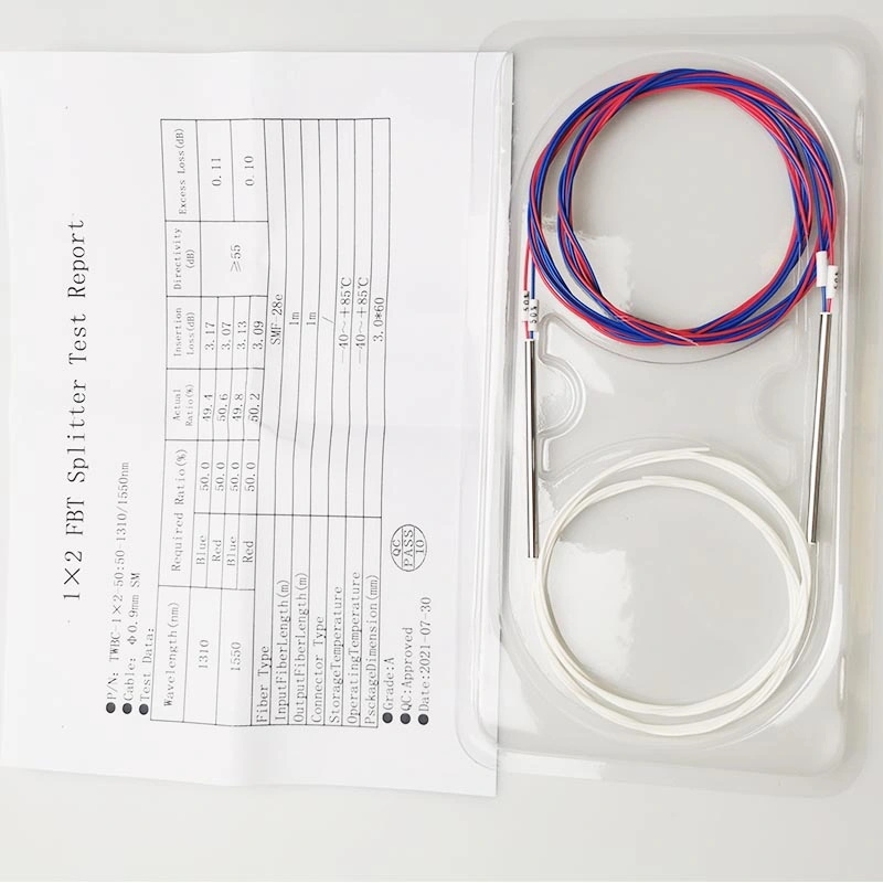 Optical Fiber Splitter Tap Fbt 1X2 Fiber Coupler Split Ratio: 50/50~95/5 Single Window 1310nm