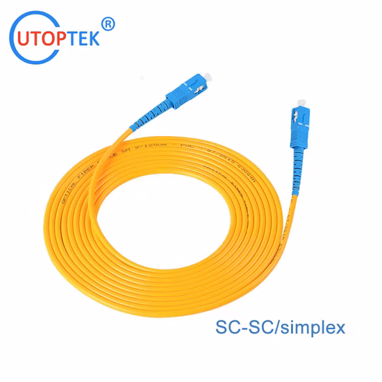 La Chine usine Simplex Sc / APC à Sc/APC G652D cordon de raccordement monomode câble à fibre optique